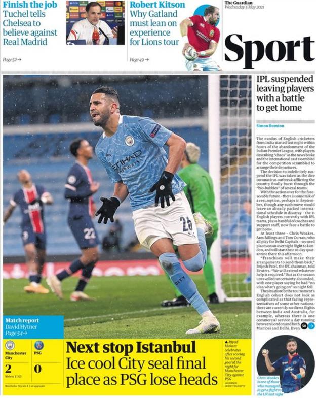 Wednesday's Guardian back page