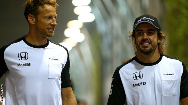 Jenson Button and McLaren team-mate Fernando Alonso