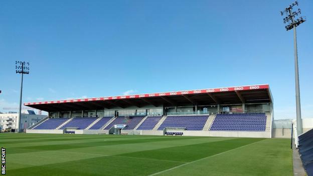 Stadion Wiener Neustadt in Austria, which will host the Women's World Cup qualifier between Austria and England on 3 September