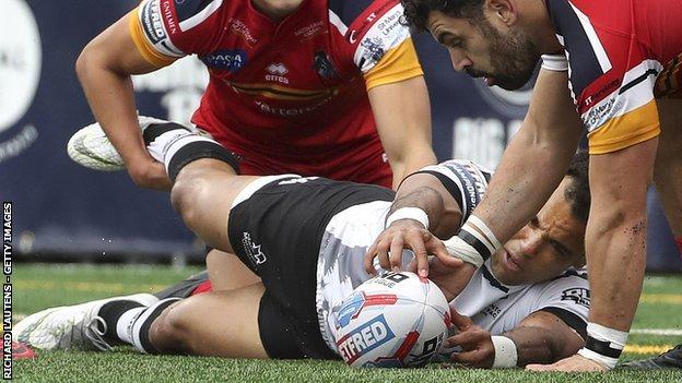 Mason Caton-Brown had a try disallowed for Toronto in the Million Pound Game against London Broncos in October