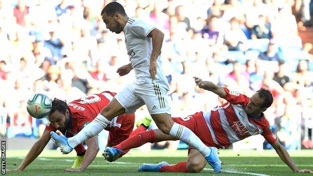 Real Madrid 4 2 Granada Eden Hazard Scores First Goal As Real Hold On Bbc Sport