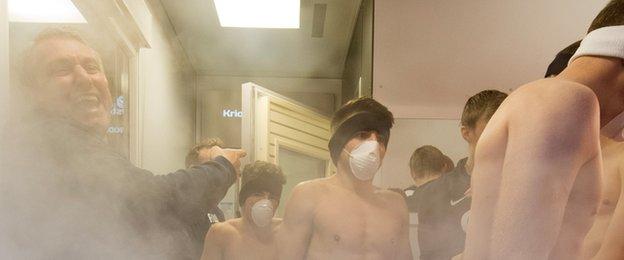 Kilmarnock players test out the club's new cryo chamber