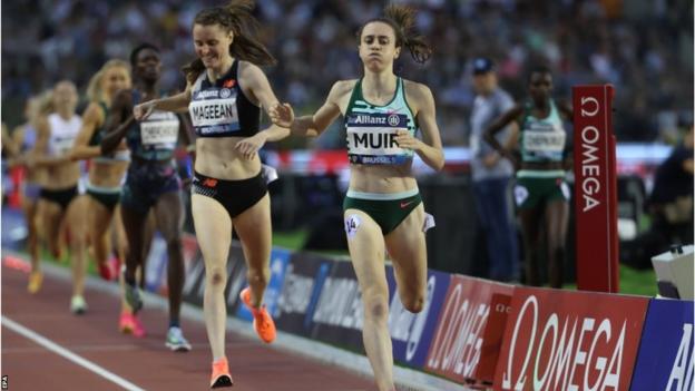 Laura Muir wins the 1500m at the 2023 Diamond League meeting in Brussels