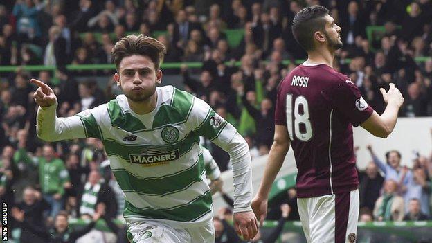 Patrick Roberts scored twice for Celtic in the win over Hearts
