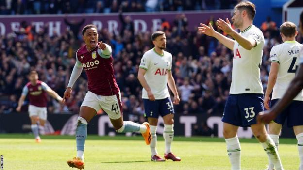 Jacob Ramsey célèbre le but d'Aston Villa contre Tottenham en Premier League