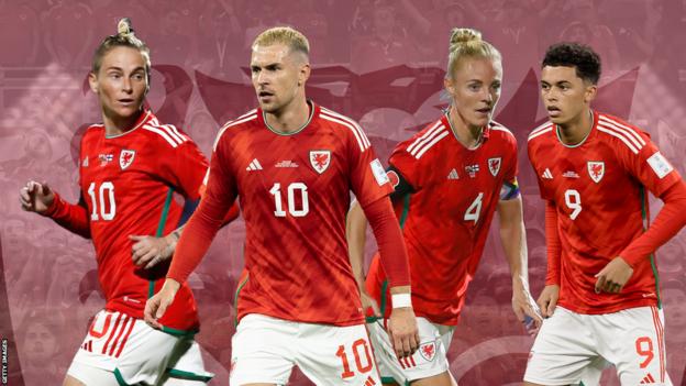 Wales internationals Jess Fishlock, Aaron Ramsey, Sophie Ingle and Brennan Johnson