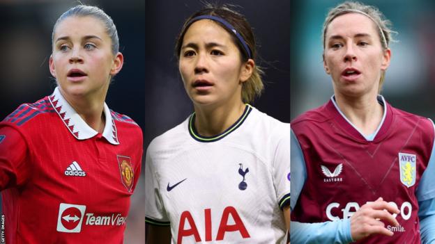 Alessia Russo, Mana Iwabuchi and Jordan Nobbs