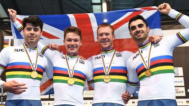 Charlie Tanfield, Ethan Hayter, Ed Clancy and Kian Emadi