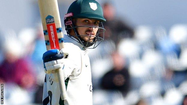 England Lions all-rounder Ed Barnard faced 201 balls for his 101 not out - his third first-class century