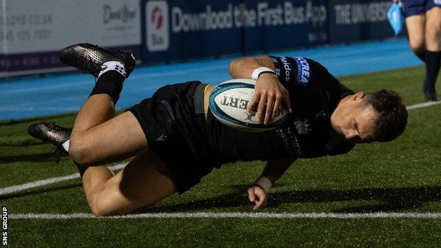 Cole Forbes was one of three try scorers for Glasgow when the visitors were down to 14 men