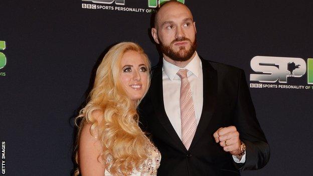 Tyson Fury has said his wife has been a "rock" during his time out of the ring