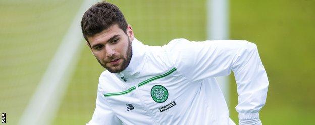 New Celtic signing Nadir Ciftci in training