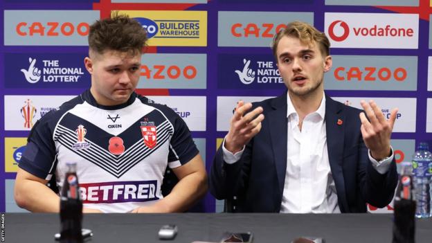 England wheelchair rugby league captain Tom Halliwell and coach Tom Coyd