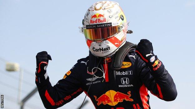 Max Verstappen wins the 70th Anniversary Grand Prix