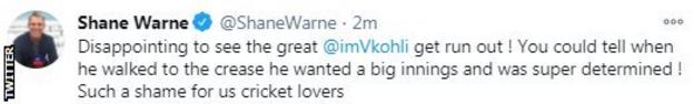 Shane Warne on Twitter