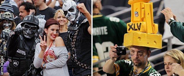 Raiders and Packers fans