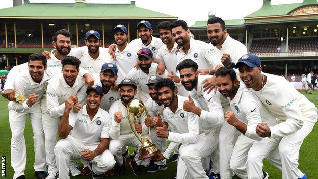 India with the Border-Gavaskar Trophy