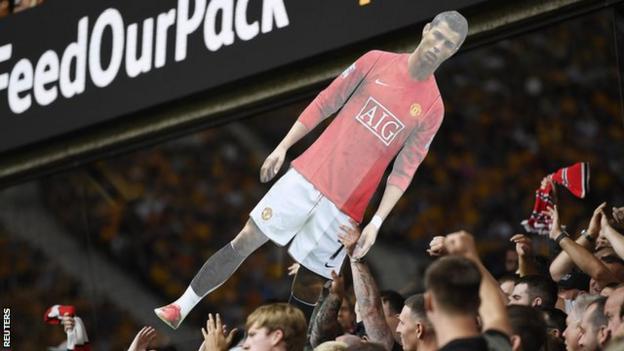 A cardboard cut-out of Cristiano Ronaldo at Molineux