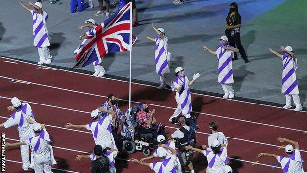 The parade of nations at the closing ceremony of the Tokyo Paralympics