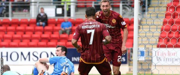Louis Moult scored his first goal for Motherwell