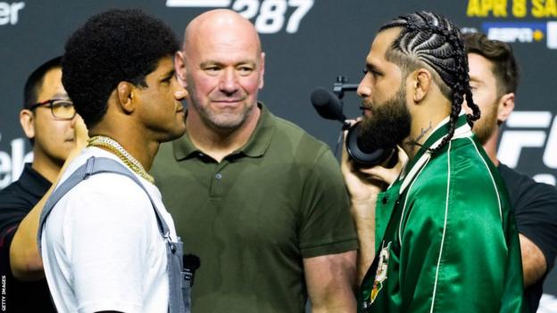 Gilbert Burns and Jorge Masvidal face off before UFC 287