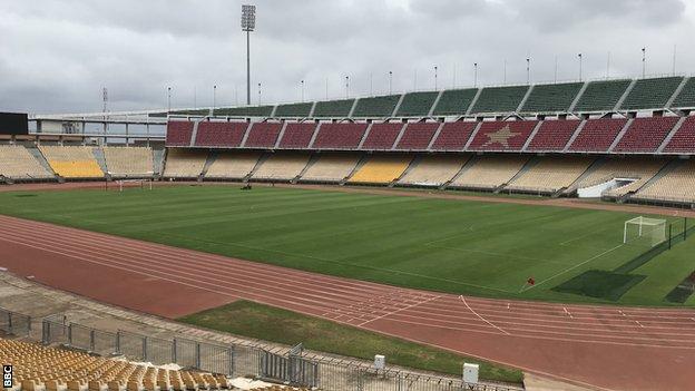 The Ahmadou Ahidjo Stadium in Yaounde, Cameroon