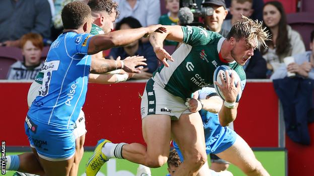 Ollie Hassell-Collins was involved in the first of London Irish's three first-half tries and then scored the third
