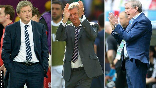 Roy Hodgson at Euro 2012, the World Cup in 2014, and Euro 2016