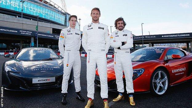 Stoffel Vandoorne, Jenson Button, Fernando Alonso