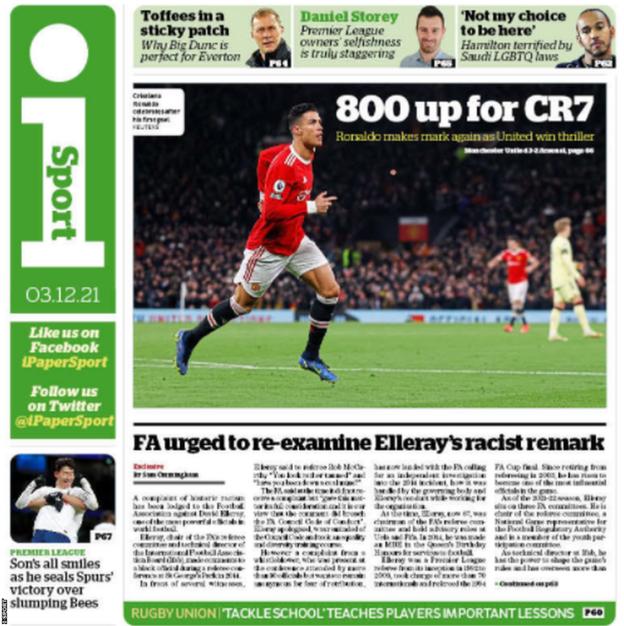 Friday's back pages BBC Sport