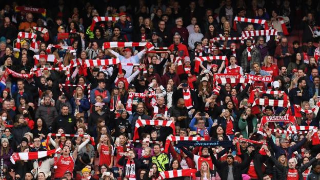 Arsenal fans at Emirates Stadium