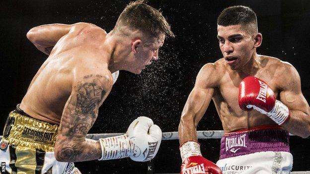 Kash Farooq, right, suffered his sole career defeat in an epic British and Commonwealth title bout with Lee McGregor