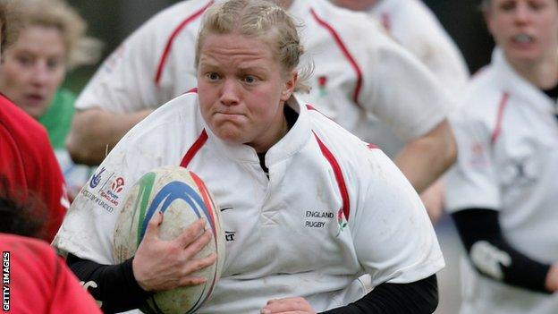 Amy Turner playing for England