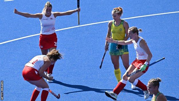 Celebrates England hockey