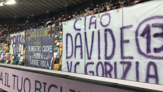 Banner honouring Davide Astori