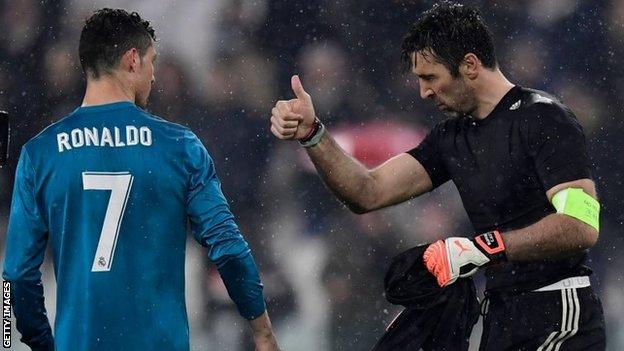 Gianluigi Buffon and Cristiano Ronaldo