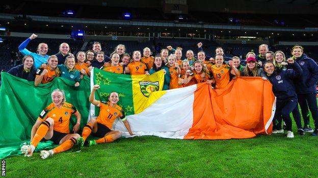 The Republic of Ireland celebrate