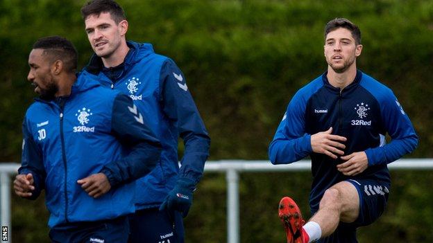 Matt Polster (right) during training with Rangers