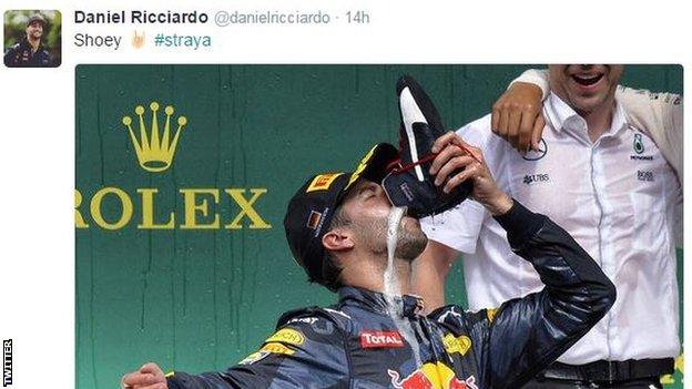 Daniel Ricciardo tweet