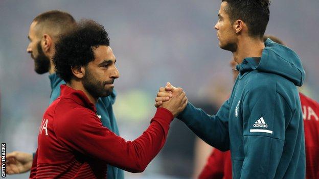 Mohamed Salah and Cristiano Ronaldo