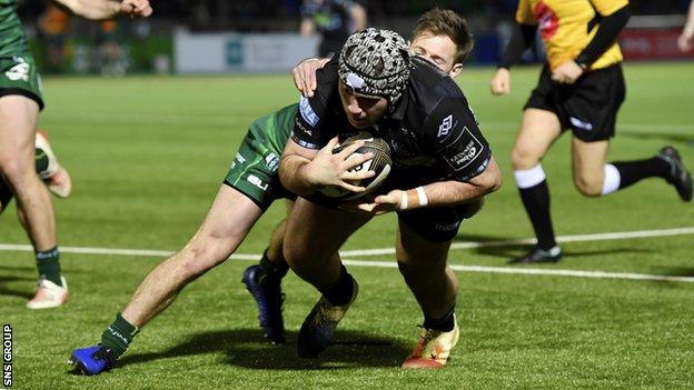 Hooker Grant Stewart scored two tries for Glasgow