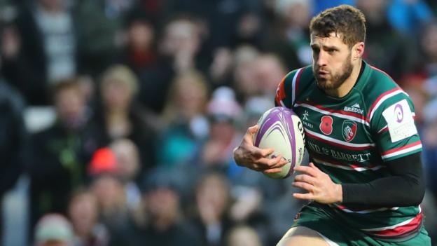 European Challenge Cup: Jonah Holmes' four tries helps Leicester Tigers thrash Pau - BBC News