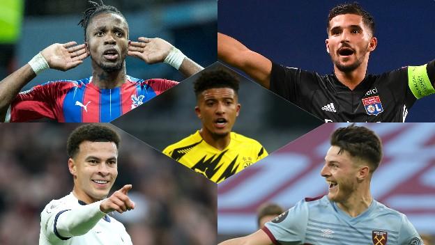 Wilfried Zaha, Houssem Aouar, Dele Alli, Declan Rice and Jadon Sancho are among those who could move on transfer deadline day