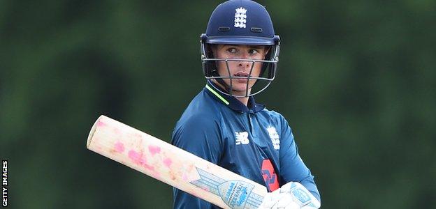 Liam O'Brien batting for England