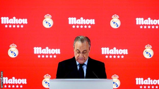 Florentino Perez addresses the media