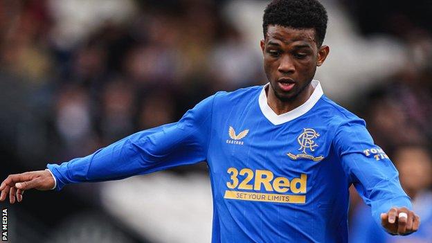 Amad Diallo in action for Rangers