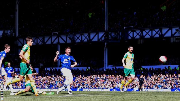 James McCarthy scores for Everton against Norwich