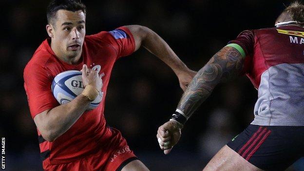 Alex Lozowski in action for Saracens