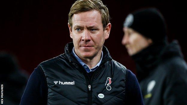 Bristol City head coach Dean Holden on the sidelines