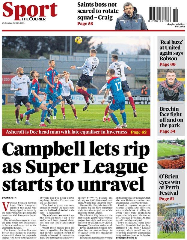The back page of the Courier on 210421